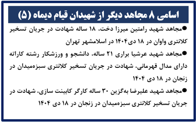 ۸ شهید دیگر قیام